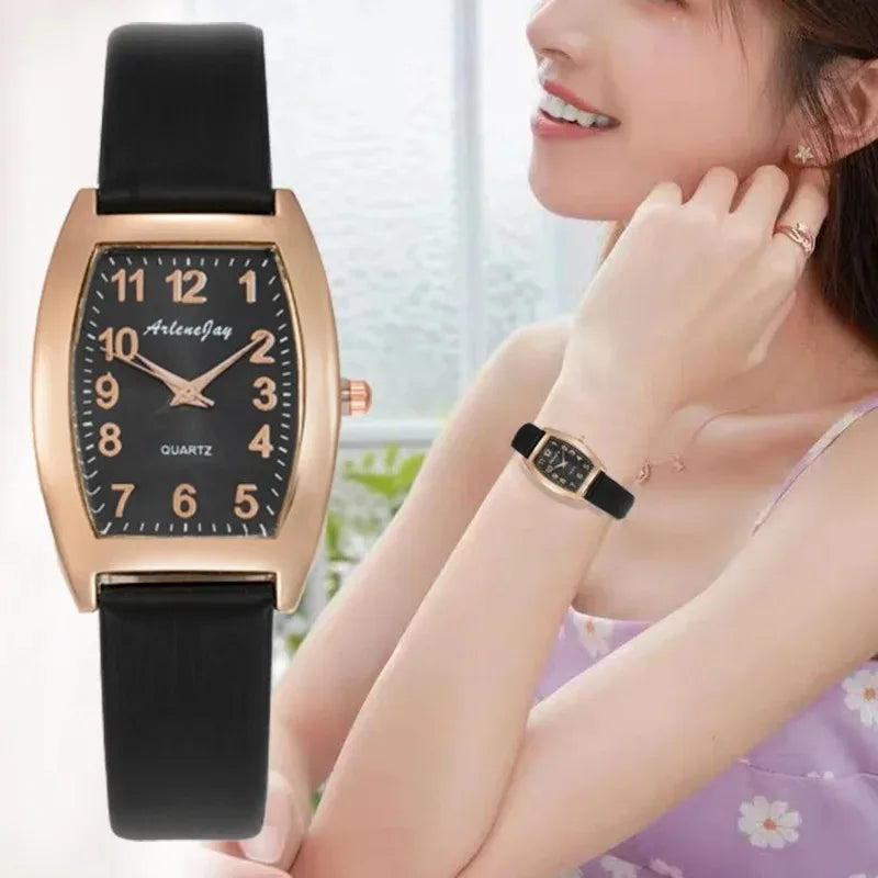 Vintage Wine Bucket Quartz Watch for Women Fashion Simple Belt Wrist Watches Temperament Accessories Girl Party Gifts Reloj