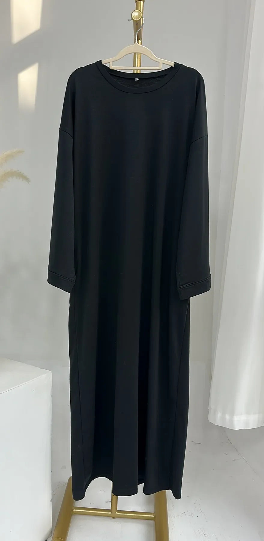 Abaya Long Sweater Dress Plain  Casual Wear Kaftan Robe