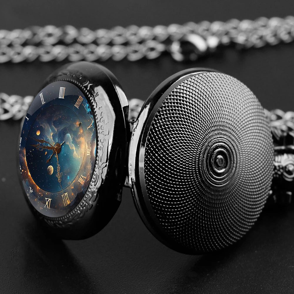 Unique Steampunk Glass Dome Vintage Quartz Pocket Watch Men Women Pendant Necklace Chain Charm Clock Hours Watch Jewelry Gifts