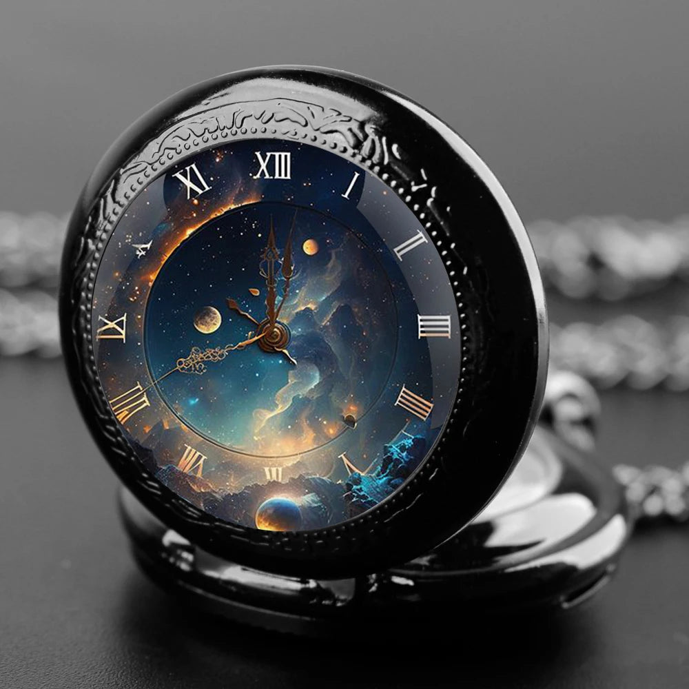 Unique Steampunk Glass Dome Vintage Quartz Pocket Watch Men Women Pendant Necklace Chain Charm Clock Hours Watch Jewelry Gifts