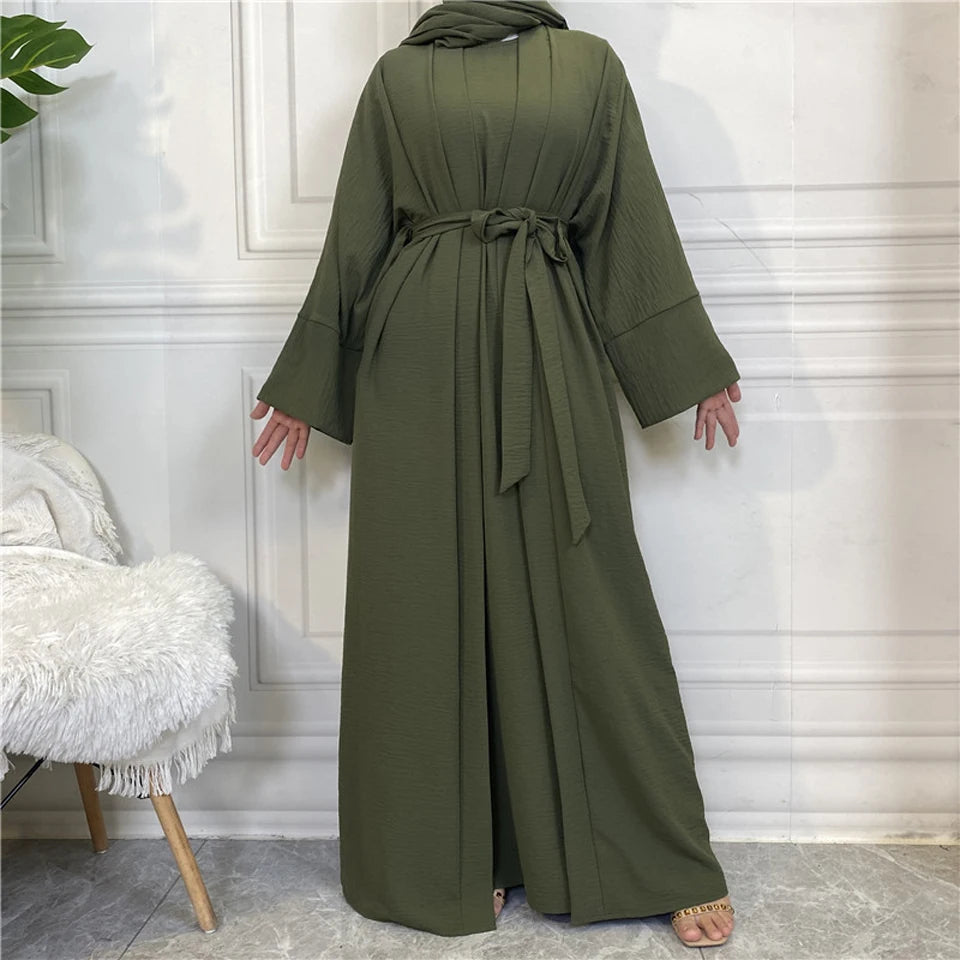 Abaya Long Dresses Open Kaftan Dubai Style 2 Piece Set Luxury Caftan Fashion