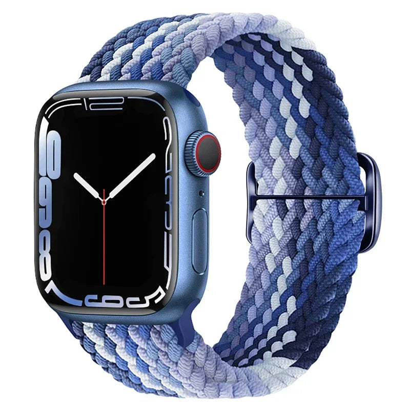 Braided Loop For Apple watch Strap 44mm 40mm 45mm 41mm 42mm 38mm 49mm Elastic Solo bracelet iWatch series 7 se 3 6 Ultra 8 Band