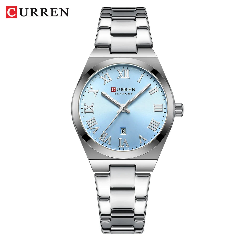 CURREN Luxury Women Watches Fashion Casual FemaleLadies Stainless Steel Quartz Wristwatches Life Waterproof Girlfriend Gift