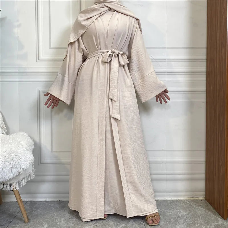 Abaya Long Dresses Open Kaftan Dubai Style 2 Piece Set Luxury Caftan Fashion