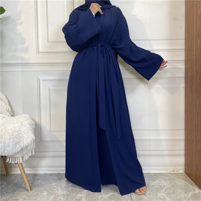 Abaya Long Dresses Open Kaftan Dubai Style 2 Piece Set Luxury Caftan Fashion