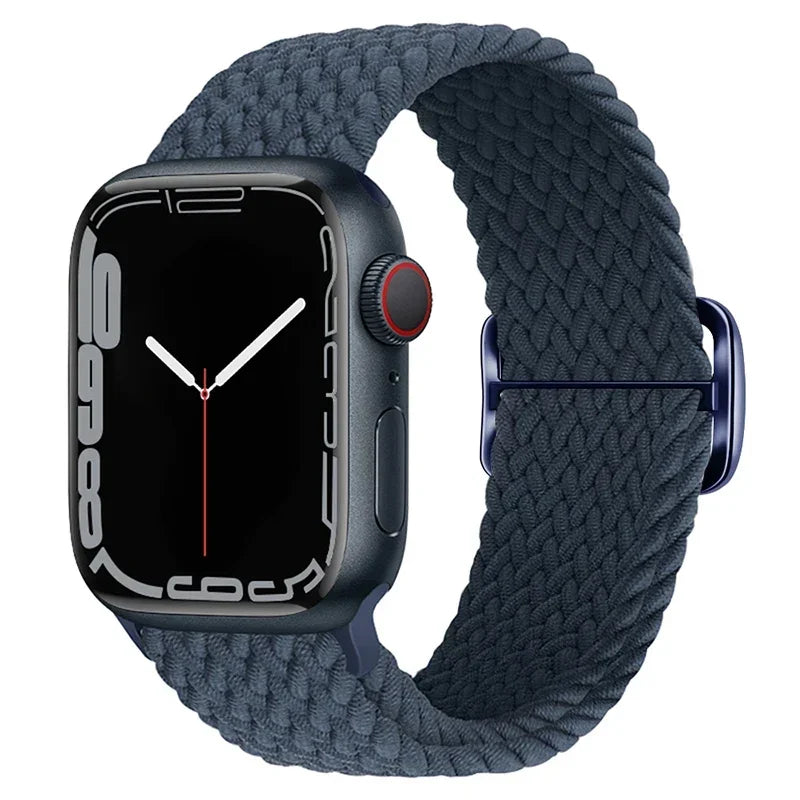 Braided Loop For Apple watch Strap 44mm 40mm 45mm 41mm 42mm 38mm 49mm Elastic Solo bracelet iWatch series 7 se 3 6 Ultra 8 Band