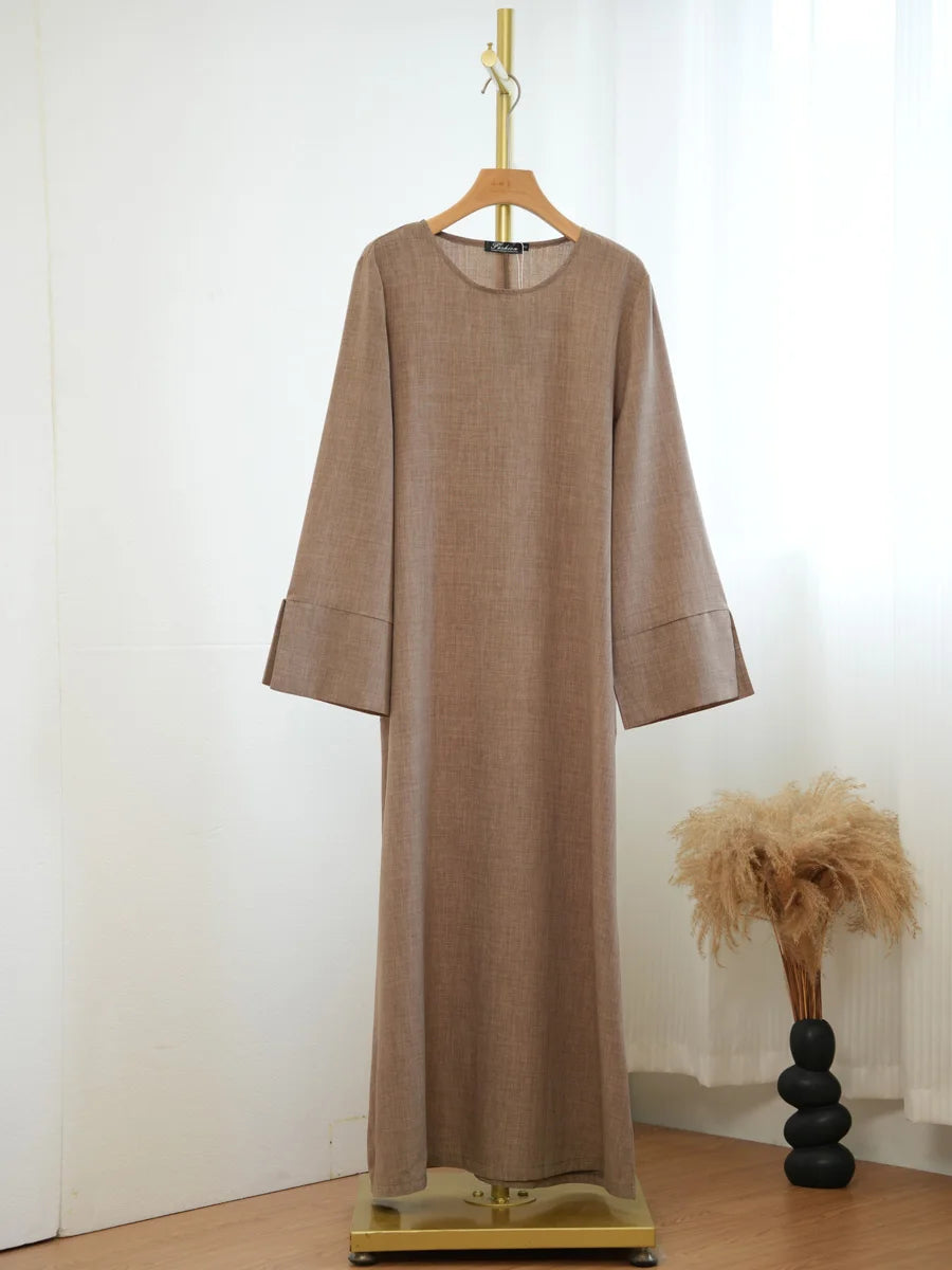 Abaya Breathable Robe  Loose Long Dress Two Side Split Sleeves