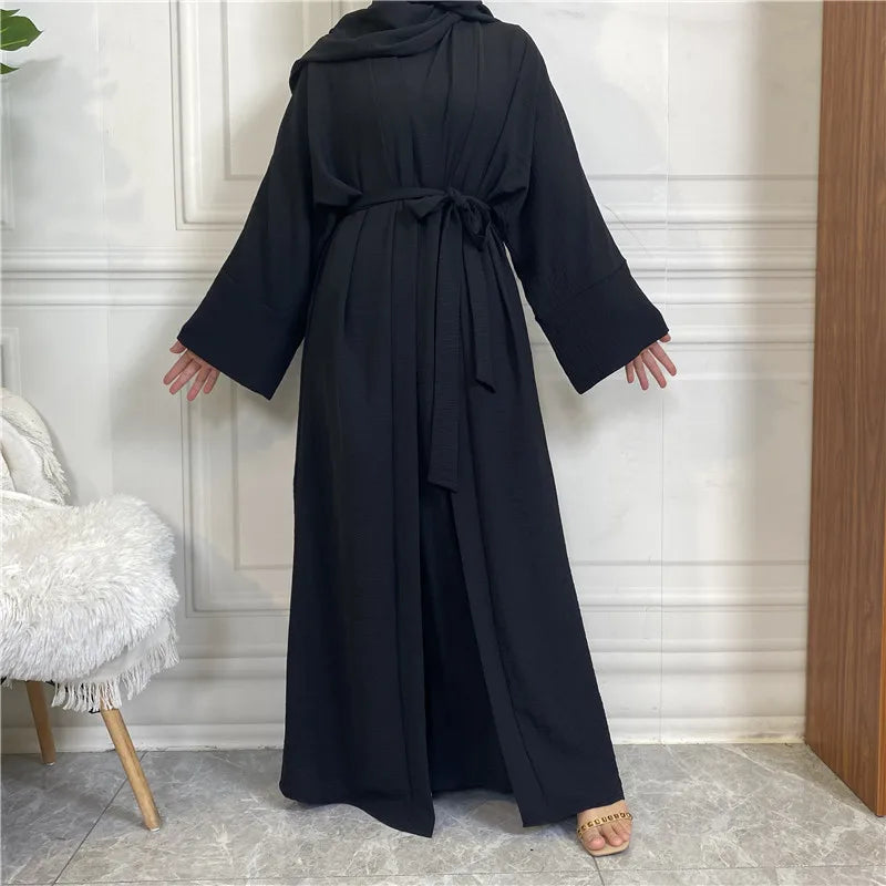 Abaya Long Dresses Open Kaftan Dubai Style 2 Piece Set Luxury Caftan Fashion