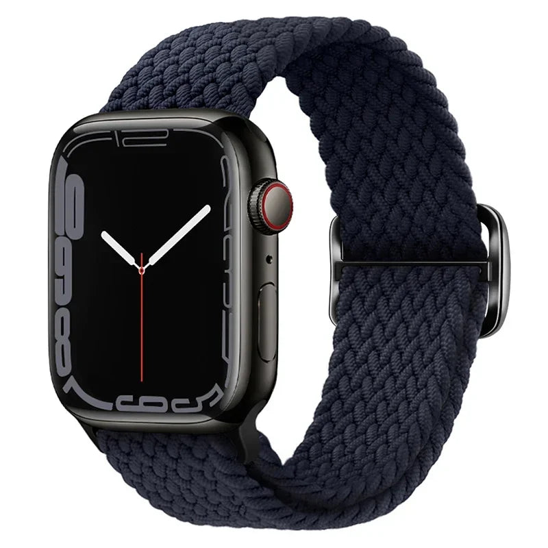 Braided Loop For Apple watch Strap 44mm 40mm 45mm 41mm 42mm 38mm 49mm Elastic Solo bracelet iWatch series 7 se 3 6 Ultra 8 Band