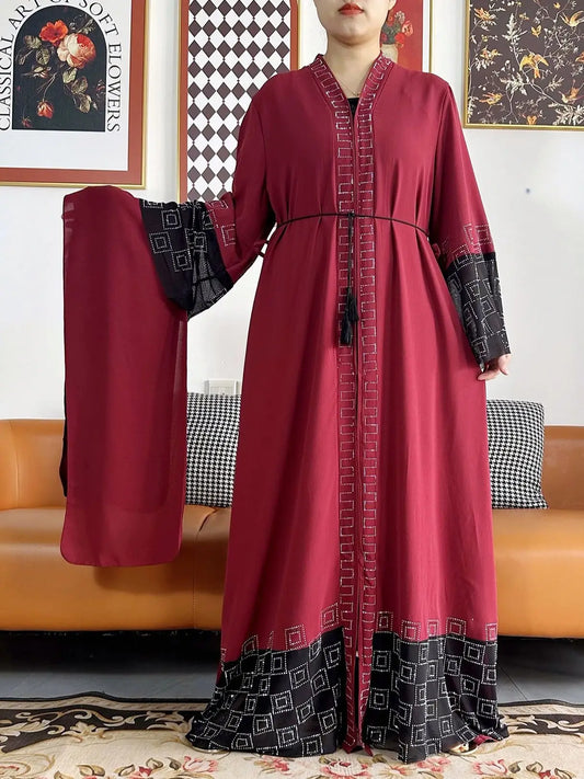 Elegant Dresses Dubai Party Outfits Long Sleeve Chiffon Robe