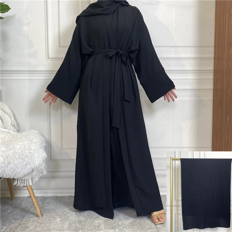 Abaya Long Dresses Open Kaftan Dubai Style 2 Piece Set Luxury Caftan Fashion