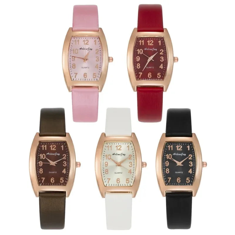 Vintage Wine Bucket Quartz Watch for Women Fashion Simple Belt Wrist Watches Temperament Accessories Girl Party Gifts Reloj