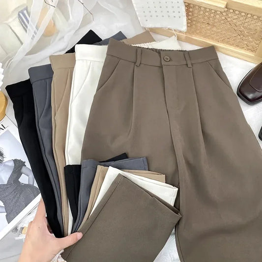 Fashion Elastic High Waist Casual Trousers Woman