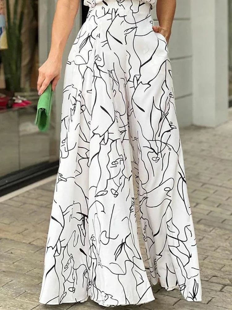 Elegant Waist Halter Jumpsuit Sleeveless Wide Leg Long Pant