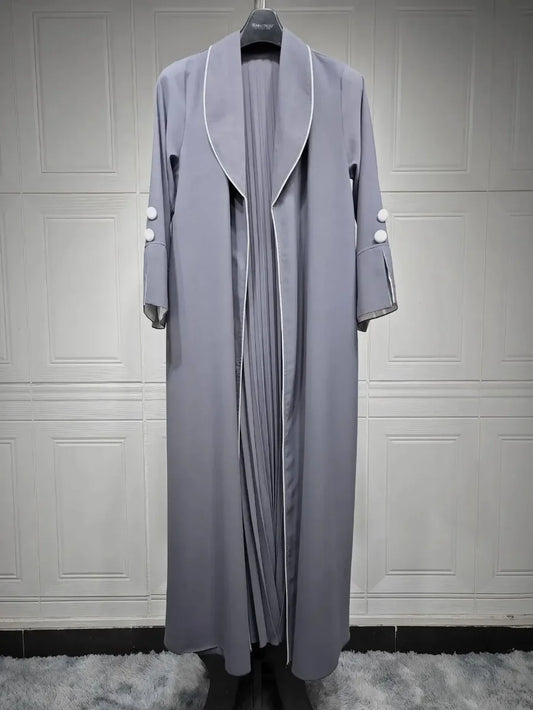 Abaya Dresses Jalabiya pleated Dubai Kaftan Long Robe