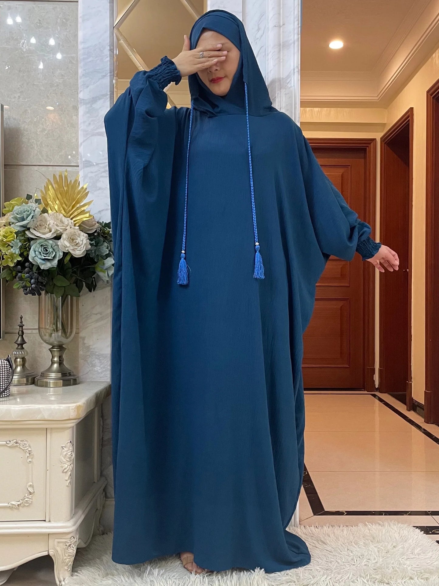 Abaya Islam Prayer Clothes High-grade Ice Silk Fabric Dresses  Kaftan