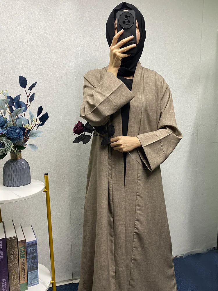 Abaya Breathable Robe  Loose Long Dress Two Side Split Sleeves