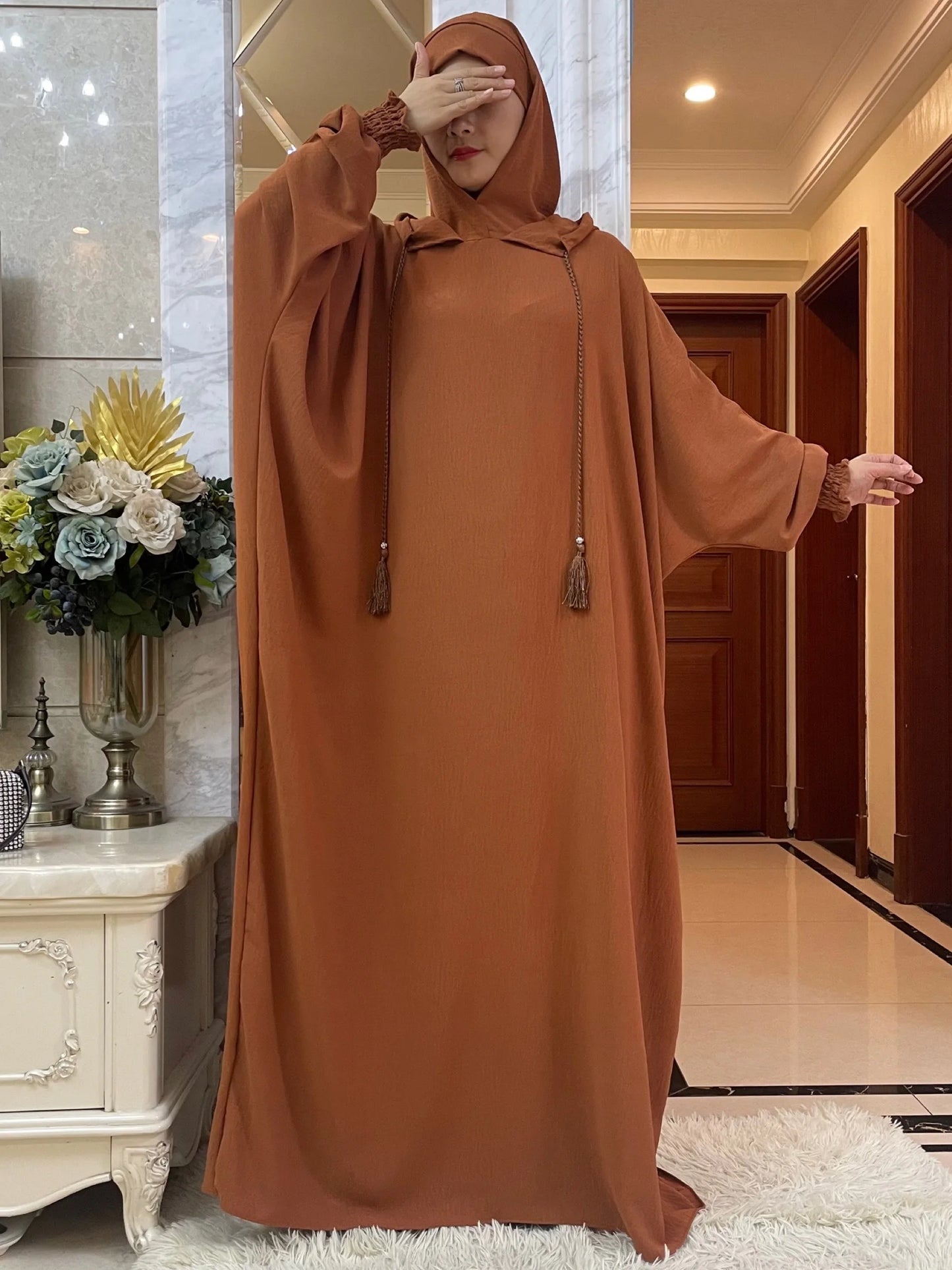 Abaya Islam Prayer Clothes High-grade Ice Silk Fabric Dresses  Kaftan