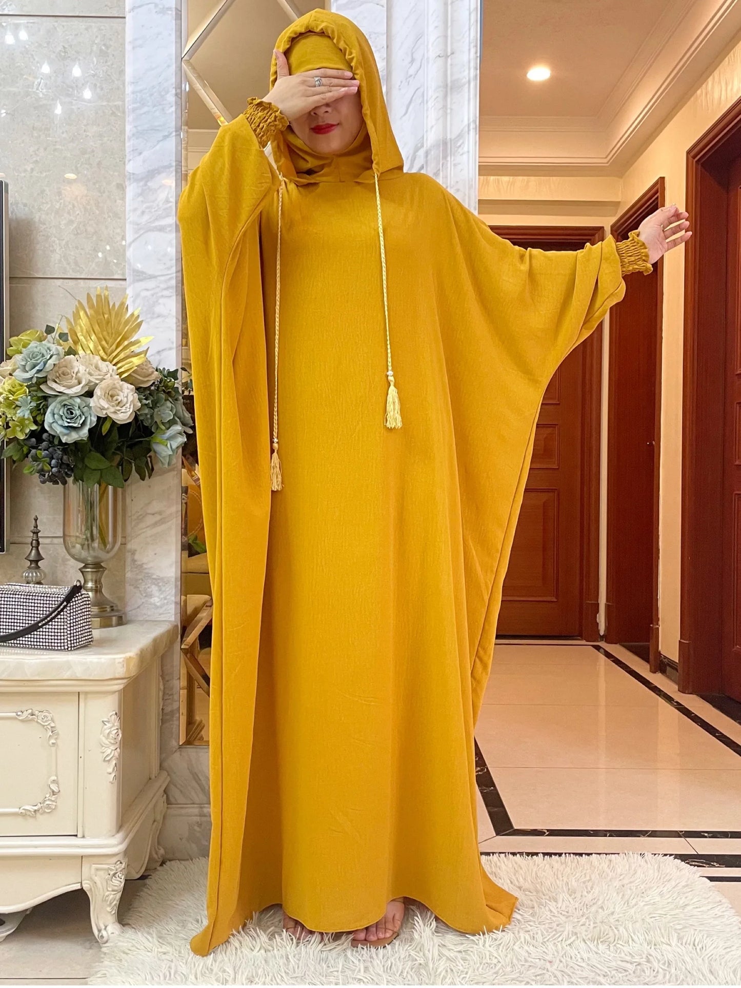 Abaya Islam Prayer Clothes High-grade Ice Silk Fabric Dresses  Kaftan