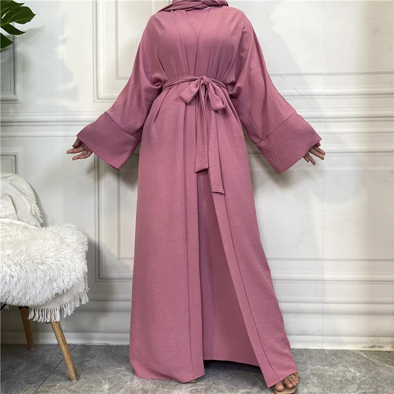 Abaya Long Dresses Open Kaftan Dubai Style 2 Piece Set Luxury Caftan Fashion