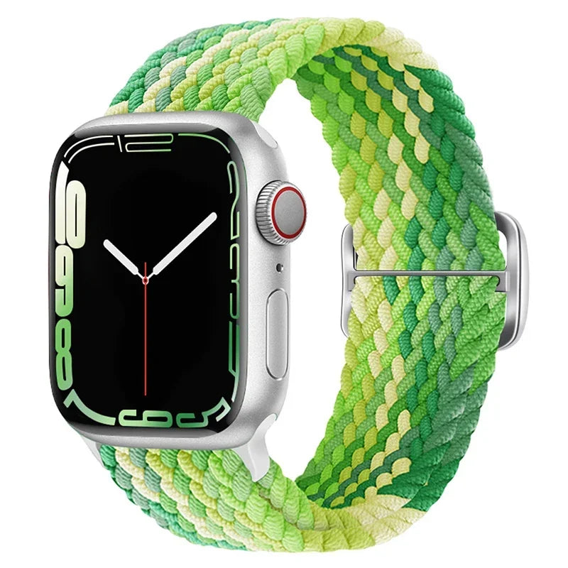 Braided Loop For Apple watch Strap 44mm 40mm 45mm 41mm 42mm 38mm 49mm Elastic Solo bracelet iWatch series 7 se 3 6 Ultra 8 Band