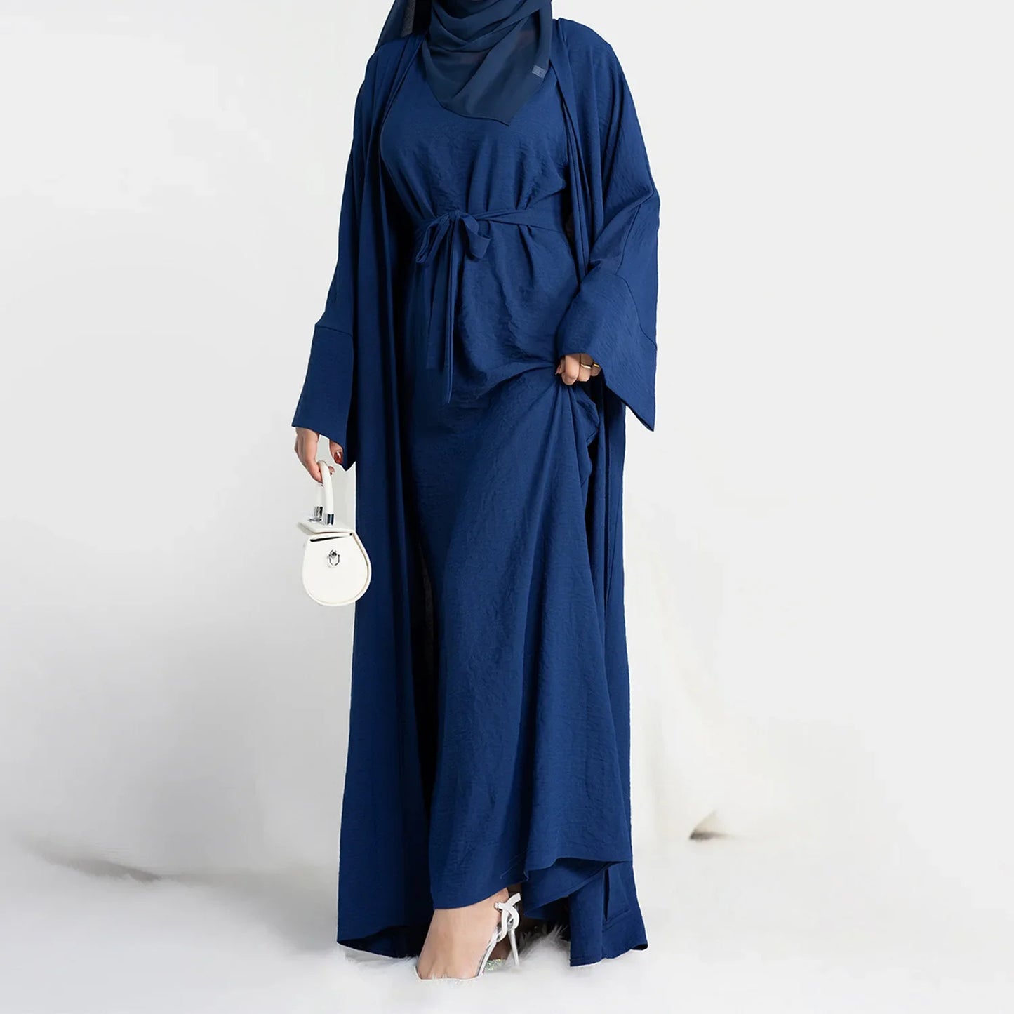 2pcs Abaya Hijab Long Robe Caftan Islamic Clothing