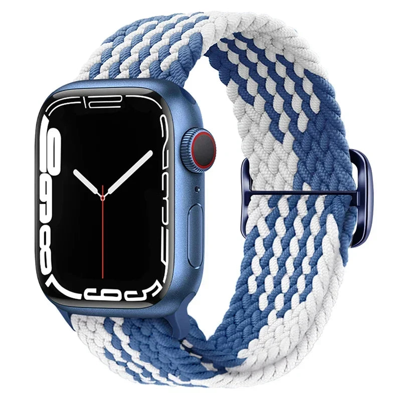 Braided Loop For Apple watch Strap 44mm 40mm 45mm 41mm 42mm 38mm 49mm Elastic Solo bracelet iWatch series 7 se 3 6 Ultra 8 Band