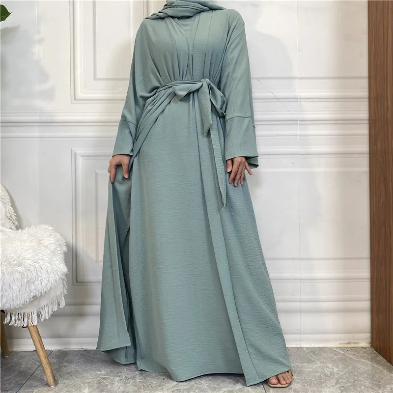 Abaya Long Dresses Open Kaftan Dubai Style 2 Piece Set Luxury Caftan Fashion