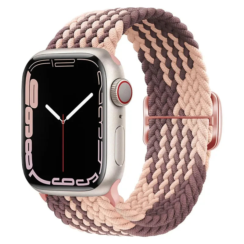 Braided Loop For Apple watch Strap 44mm 40mm 45mm 41mm 42mm 38mm 49mm Elastic Solo bracelet iWatch series 7 se 3 6 Ultra 8 Band